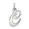 Sterling Silver Small Script Initial Letter C Charm Jewerly 16mm x 10mm